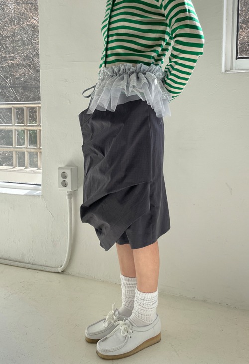 unbalance drape skirt