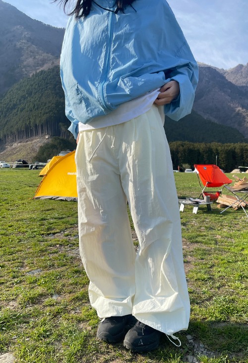 nylon wide parachute pants