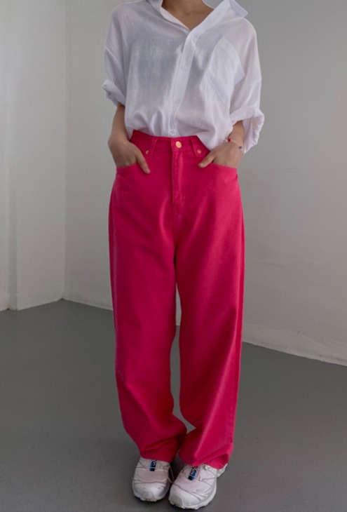 fuchsia pink wide pants