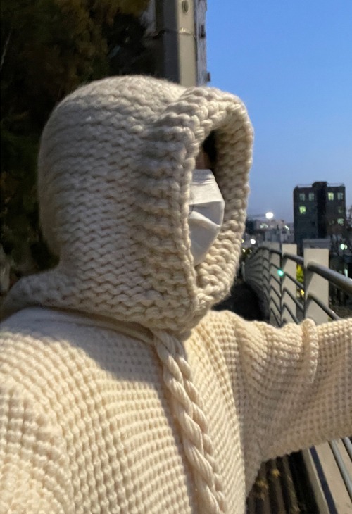 handmade knit hood